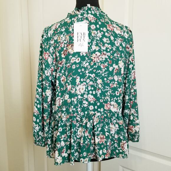 NWT's - Collective Concepts Multicolor Floral Button Up Blouse 3/4 Sleeves Sz M - Picture 14 of 14